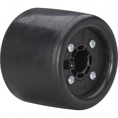 Dynabrade - 3-1/4" Wheel OD, 3" Wheel Width, 7,000 RPM, Aluminum, Pneumatic Wheel with Hub - 10-11/16" Long x 3" Wide, 5/8" Wheel Arbor Hole, For Use with 13204, 13505, 13515 & 13520 Dynastraight Air-Powered Abrasive Finishing Tools - Exact Industrial Supply