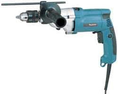 Makita - 120 Volt 3/4" Keyed Chuck Electric Hammer Drill - 0 to 24,000 BPM, 0 to 2,900 RPM, Reversible - Exact Industrial Supply