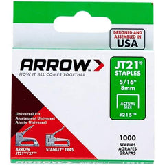 Arrow - 7/16" Wide Galvanized Steel Light-Duty Staples - 5/16" Leg Length - Exact Industrial Supply