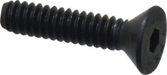 Value Collection - #10-24 UNC Hex Socket Drive, 82° Flat Screw - Alloy Steel, Black Oxide Finish, Fully Threaded, 7/8" OAL - Exact Industrial Supply