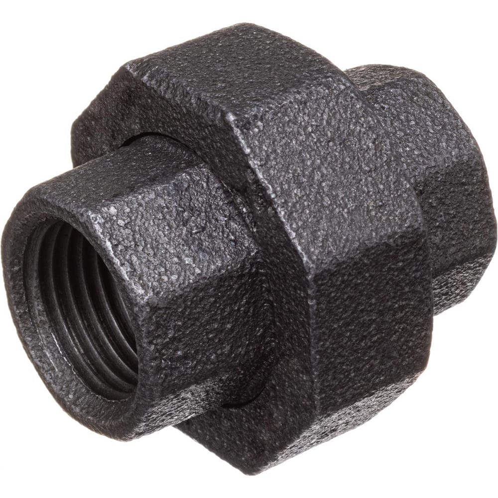 Black Pipe Fittings; Fitting Type: Union; Fitting Size: 4″; Material: Malleable Iron; Finish: Black; Fitting Shape: Straight; Thread Standard: NPT; Connection Type: Threaded; Lead Free: No; Standards: UL Listed; ASME B16.39; ASME B1.2.1