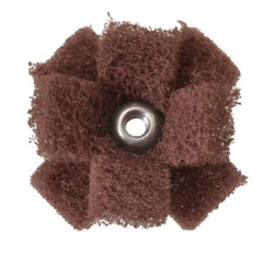 Merit Abrasives - 1-1/2" Diam Medium Density Cross Buff - 2 Plys, 8-32 Thread, Very Fine Grade, 23,000 Max RPM - Exact Industrial Supply