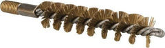 Value Collection - 1" Diam Helical Brass Tube Brush - 0.012" Filament Diam, 4-1/4" Brush Length, 7-1/2" OAL, 1/2-12 Male Shank - Exact Industrial Supply