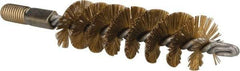 Value Collection - 1-1/4" Diam Helical Brass Tube Brush - 0.012" Filament Diam, 4-1/4" Brush Length, 7-1/2" OAL, 1/2-12 Male Shank - Exact Industrial Supply