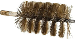 Value Collection - 3" Diam Helical Brass Tube Brush - 0.016" Filament Diam, 4-1/4" Brush Length, 7-1/2" OAL, 1/2-12 Male Shank - Exact Industrial Supply
