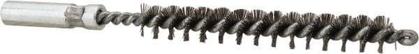 Value Collection - 5/16" Diam Helical Stainless Steel Tube Brush - 0.006" Filament Diam, 2-3/8" Brush Length, 4" OAL, 3/16-24 Female Shank - Exact Industrial Supply