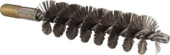 Value Collection - 1-1/4" Diam Helical Stainless Steel Tube Brush - 0.012" Filament Diam, 4-1/4" Brush Length, 7-1/2" OAL, 1/2-12 Male Shank - Exact Industrial Supply