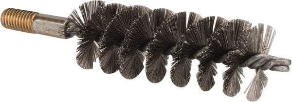 Value Collection - 1-1/2" Diam Helical Stainless Steel Tube Brush - 0.012" Filament Diam, 4-1/4" Brush Length, 7-1/2" OAL, 1/2-12 Male Shank - Exact Industrial Supply