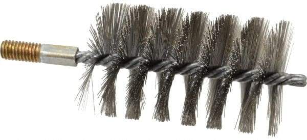 Value Collection - 2-3/4" Diam Helical Stainless Steel Tube Brush - 0.014" Filament Diam, 4-1/4" Brush Length, 7-1/2" OAL, 1/2-12 Male Shank - Exact Industrial Supply