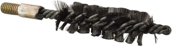 Value Collection - 1-1/4" Diam Helical Steel Tube Brush - Single Spiral, 0.012" Filament Diam, 4" Brush Length, 7" OAL, 1/2-12 Male Shank - Exact Industrial Supply