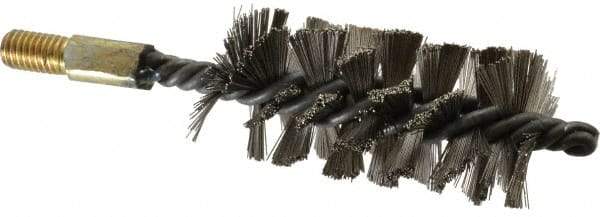 Value Collection - 1-3/4" Diam Helical Stainless Steel Tube Brush - Single Spiral, 0.012" Filament Diam, 4" Brush Length, 7" OAL, 1/2-12 Male Shank - Exact Industrial Supply