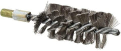 Value Collection - 2" Diam Helical Stainless Steel Tube Brush - Single Spiral, 0.012" Filament Diam, 4" Brush Length, 7" OAL, 1/2-12 Male Shank - Exact Industrial Supply