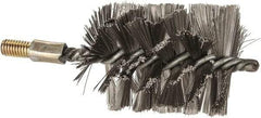 Value Collection - 3" Diam Helical Stainless Steel Tube Brush - Single Spiral, 0.016" Filament Diam, 4" Brush Length, 7" OAL, 1/2-12 Male Shank - Exact Industrial Supply