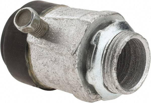 Cooper Crouse-Hinds - 3/4" Trade, Malleable Iron Set Screw Straight Rigid/Intermediate (IMC) Conduit Connector - Noninsulated - Exact Industrial Supply