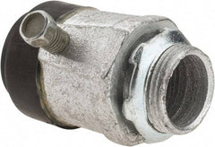Cooper Crouse-Hinds - 3/4" Trade, Malleable Iron Set Screw Straight Rigid/Intermediate (IMC) Conduit Connector - Noninsulated - Exact Industrial Supply