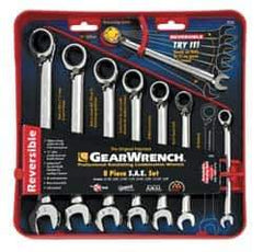 GearWrench - 8 Piece, 5/16" to 3/4", Ratcheting Combination Wrench Set - Inch Measurement Standard, Chrome Finish, Comes in Tray - Exact Industrial Supply