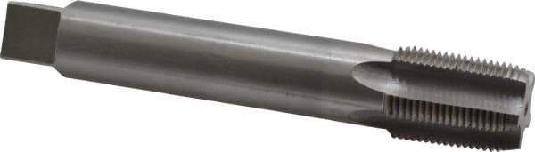 Interstate - 3/4-14 NPT, 5 Flute, Plug Chamfer, Bright Finish, High Speed Steel, Extension Pipe Tap - 6" OAL, 29/32" Shank Diam, 1-3/8" Thread Length, 0.679" Square Size - Exact Industrial Supply