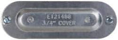 Cooper Crouse-Hinds - 3/4" Trade, Aluminum Conduit Body Cover Plate - Use with Series 5 Conduit Outlet Bodies - Exact Industrial Supply