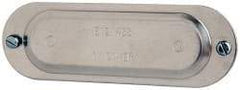 Cooper Crouse-Hinds - 1" Trade, Aluminum Conduit Body Cover Plate - Use with Series 5 Conduit Outlet Bodies - Exact Industrial Supply