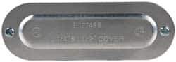 Cooper Crouse-Hinds - 1-1/4" & 1-1/2" Trade, Aluminum Conduit Body Cover Plate - Use with Series 5 Conduit Outlet Bodies - Exact Industrial Supply