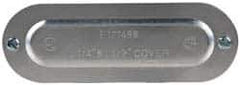 Cooper Crouse-Hinds - 1-1/4" & 1-1/2" Trade, Aluminum Conduit Body Cover Plate - Use with Series 5 Conduit Outlet Bodies - Exact Industrial Supply