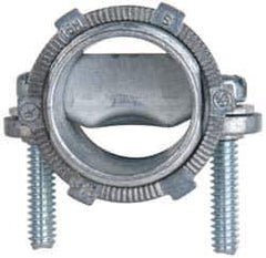 Cooper Crouse-Hinds - 3/4" Trade, Die Cast Zinc Squeeze Clamp Straight FMC Conduit Connector - Noninsulated - Exact Industrial Supply