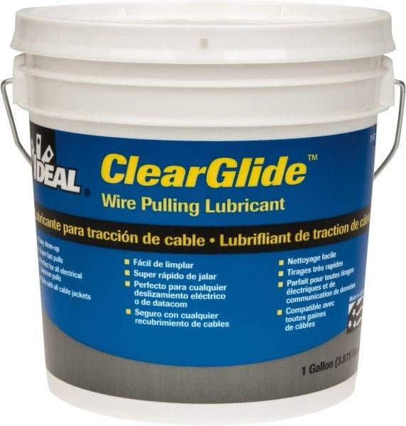 Ideal - 1 Gallon Pail, Clear Wire Pulling Lubricant Gel - 30 to 180°F, RoHS Compliant, UL Listed - Exact Industrial Supply