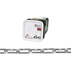 Campbell - #2/0 Welded Straight Link Coil Chain - 520 Lb Capacity, Zinc Plated Finish - Exact Industrial Supply