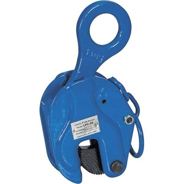 Vestil - 2,000 Lbs. Load Capacity Positive Locking Plate Clamp - 0.8 Inch Max Thickness, 2-1/4 Inch Throat Depth and 1.9 Inch Bale Opening - Exact Industrial Supply