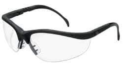 MCR Safety - Clear Lenses, Framed Safety Glasses - Scratch Resistant, Black Plastic Frame, Size Universal, Wrap Around - Exact Industrial Supply