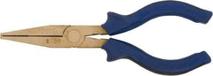 Ampco - 6-1/4" OAL, 0.55" Jaw Length, Nonsparking Pliers - Flat Nose Jaw - Exact Industrial Supply