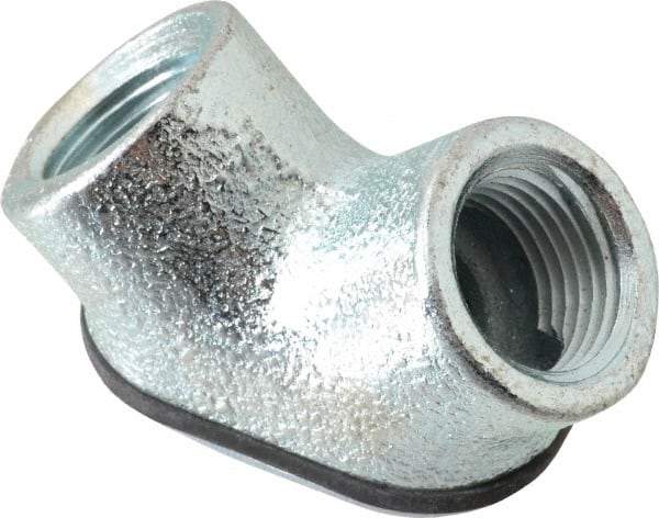 Cooper Crouse-Hinds - 1/2" Trade, Malleable Iron Threaded Angled Rigid/Intermediate (IMC) Conduit Elbow - Insulated - Exact Industrial Supply