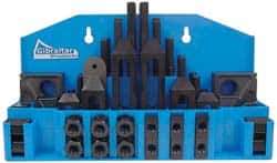 Gibraltar - 52 Piece Fixturing Step Block & Clamp Set with 1" Step Block, 11/16" T-Slot, 1/2-13 Stud Thread - 1-1/8" Nut Width, 3, 4, 5, 6, 7 & 8" Stud Lengths - Exact Industrial Supply