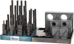 Gibraltar - 50 Piece Fixturing Step Block & Clamp Set with 1-1/2" Step Block, 5/8" T-Slot, 1/2-13 Stud Thread - 1" Nut Width, 3, 4, 5, 6, 7 & 8" Stud Lengths - Exact Industrial Supply