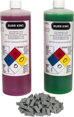 Burr King - Ceramic Carrier, Ceramic Abrasive, Polishing Tumbling Media - Tri-Star Shape - Exact Industrial Supply