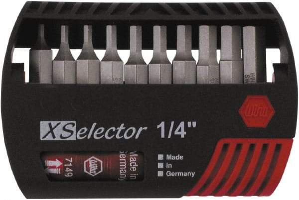 Wiha - 10 Piece Hex Drive Bit Set - Hex Point - Exact Industrial Supply