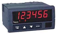 Simpson Electric - 4 Digit Red LED Display Counter - 3.62 Inch Wide, x 1.77 Inch High, 120 VAC, 30 VDC Voltage, 1/8 Inch Base, Digital Frequancy Counter - Exact Industrial Supply