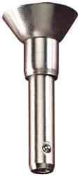 Jergens - 1/4" Diam, 1/2" Usable Length, Button Handle, Push Button Quick Release Pin - 1-3/4" Overall Length, Grade 17-4 Stainless Steel, Passivated Finish - Exact Industrial Supply