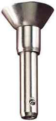 Jergens - 3/8" Diam, 4" Usable Length, Button Handle, Push Button Quick Release Pin - 5-13/32" Overall Length, Grade 17-4 Stainless Steel, Passivated Finish - Exact Industrial Supply