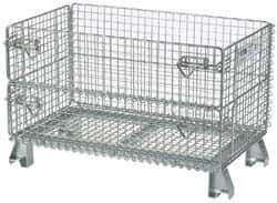 Nashville Wire - 32" Long x 20" Wide x 16" High Steel Basket-Style Bulk Folding Wire Mesh Container - 1,000 Lb. Load Capacity - Exact Industrial Supply