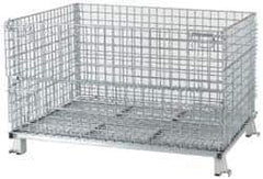 Nashville Wire - 48" Long x 40" Wide x 24" High Steel Basket-Style Bulk Folding Wire Stackable Container - 4,000 Lb. Load Capacity - Exact Industrial Supply