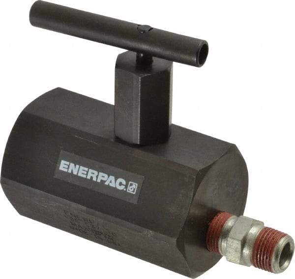 Enerpac - 3/8-18 Inlet Hydraulic Control Valve - 10,000 psi, 4" High x 2-1/4" Wide x 3-1/2" Long - Exact Industrial Supply