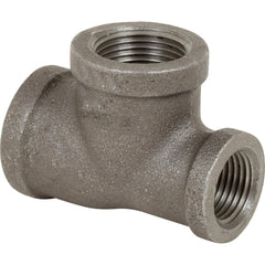 Black Pipe Fittings; Fitting Type: Reducing Run Tee; Fitting Size: 1-1/2″ x 3/4″; Material: Malleable Iron; Finish: Black; Fitting Shape: Tee; Thread Standard: NPT; Connection Type: Threaded; Lead Free: No