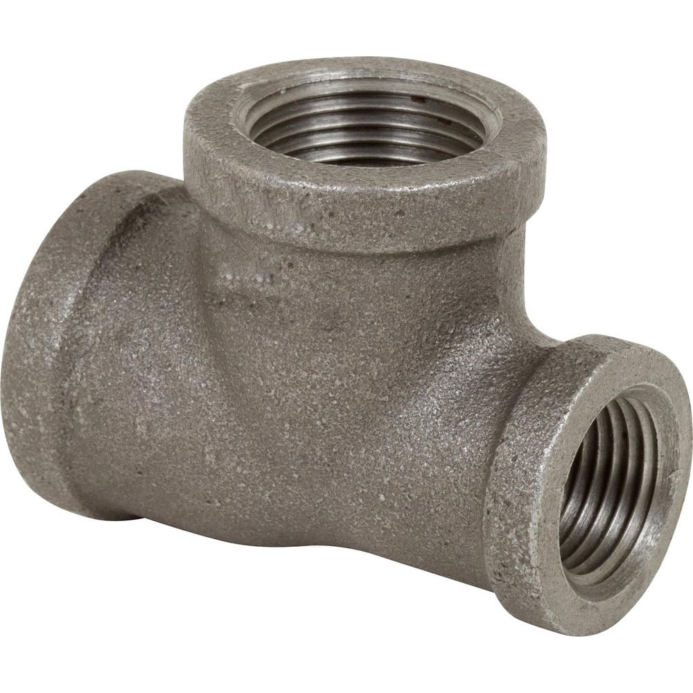 Black Pipe Fittings; Fitting Type: Reducing Run Tee; Fitting Size: 1″ x 1/2″; Material: Malleable Iron; Finish: Black; Fitting Shape: Tee; Thread Standard: NPT; Connection Type: Threaded; Lead Free: No; Standards: UL Listed; ASME B16.3; ASME B1.2.1