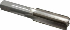 Interstate - 7/8-16 UNS 3B 4 Flute Bright Finish High Speed Steel Straight Flute Standard Hand Tap - Bottoming, Right Hand Thread, 4-11/16" OAL, H4 Limit, Oversize - Exact Industrial Supply