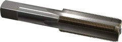 Interstate - 7/8-18 UNS 4 Flute Bright Finish High Speed Steel Straight Flute Standard Hand Tap - Bottoming, Right Hand Thread, 4-11/16" OAL, H3 Limit, Oversize - Exact Industrial Supply