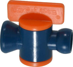 Loc-Line - 10 Piece, 1/4" ID Coolant Hose In-Line Valve - Female to Ball Connection, Acetal Copolymer Body, Unthreaded, Use with Loc-Line Modular Hose Systems - Exact Industrial Supply