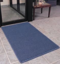 Entrance Mat: 3' Long, 2' Wide, 3/8″ Thick, Polypropylene Surface Indoor, Heavy-Duty Traffic, Rubber Base, Brown