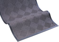 Entrance Mat: 6' Long, 4' Wide, Blended Yarn Surface Indoor, Medium-Duty Traffic, Rubber Base, Blue