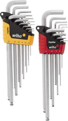 Wiha - 22 Piece L-Key Combo Hex Key Set - Hex Range 1/2 to 3/8", Chrome Vanadium Molybdenum - Exact Industrial Supply